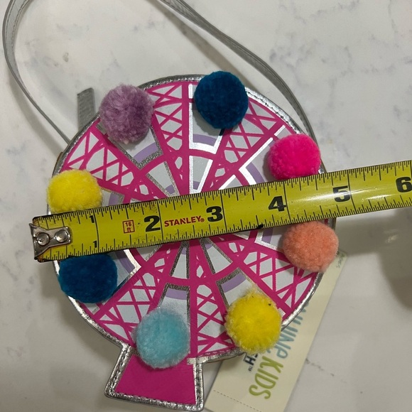 OshKosh B'gosh Ferris Wheel Pom-Pom Bag - Pink and Multicolor MINI BAG - Picture 6 of 7